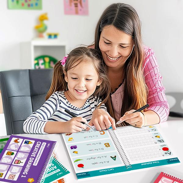 TIMELY™ 6 Reusable Grooved Handwriting Workbook for Kids