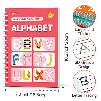 TIMELY™ 6 Reusable Grooved Handwriting Workbook for Kids